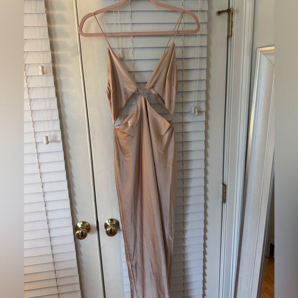 Princess Polly Beige Cut-Out Maxi Dress NWOT